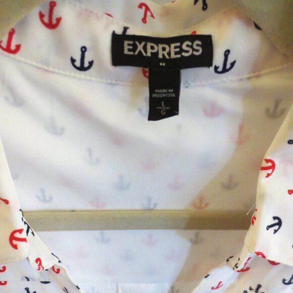 Express Retro Anchors Print Dress - NWOT - Picture 5 of 5